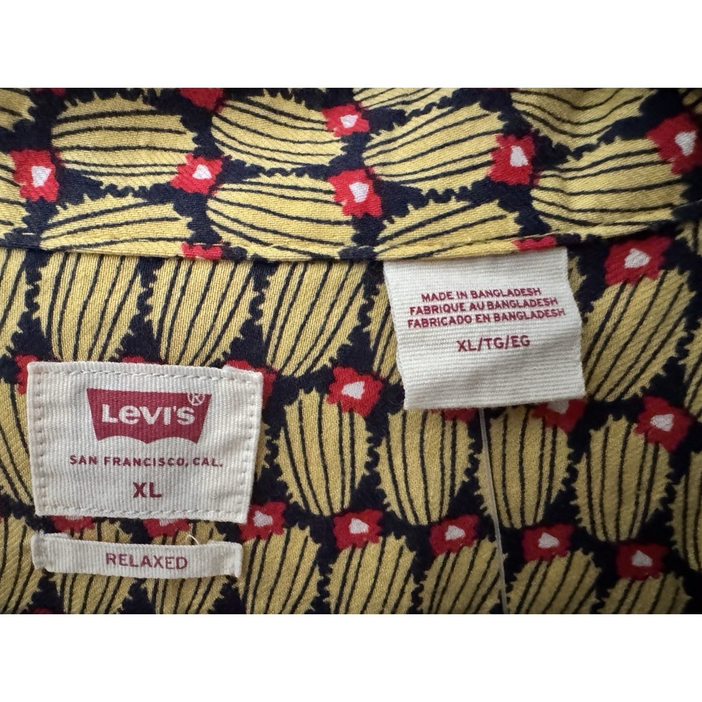 Levi's Mens Relaxed Fit Cactus Print Cubano Short Sleeve Button Up Shirt XL - Picture 7 of 9